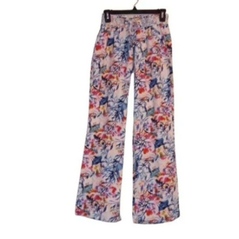 SOUNDSTYLE (LA & NY) Linen Blend Floral Pants - M